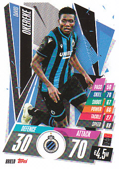 David Okereke Club Brugge 2020/21 Topps Match Attax CL #BRU10